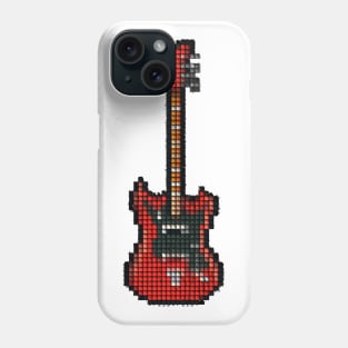 Tiled Pixel Red 8-String Bass Guitar Upright Phone Case