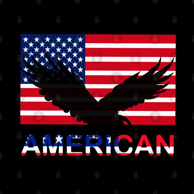 Patriotic American Flag Typography for Men, Women & Kids" by Whisky1111