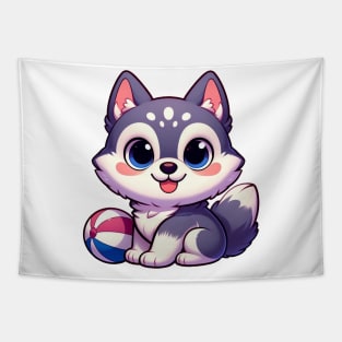 Cute Husky Tapestry