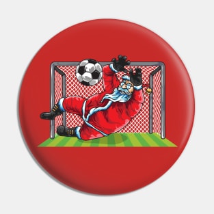 Soccer Goalie Santa Claus Christmas Xmas Pin