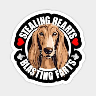 Funny Afghan Hound Stealing Hearts Blasting Farts Dog Cute Puppy Magnet