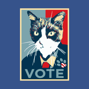 Cat running for president (Obama Hope logo) T-Shirt