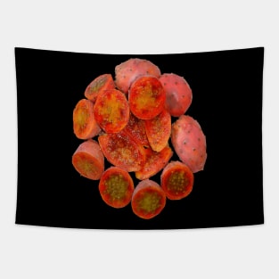 Tropical Red Prickly Pear Fruit Cut Out Vector Art Tapestry