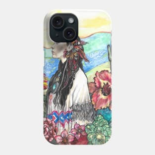 Desert Rose - Native American Woman Phone Case