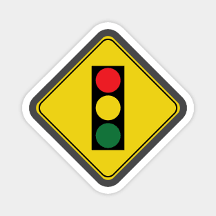 Caution Road Sign Traffic Light Magnet