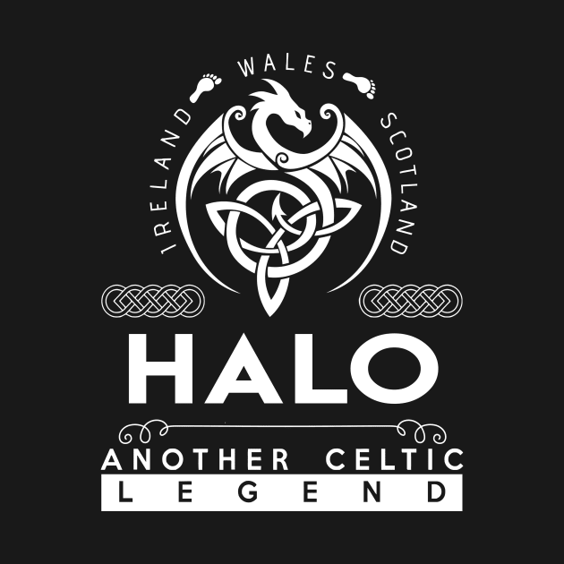 Halo Name T Shirt - Another Celtic Legend Halo Dragon Gift Item by harpermargy8920