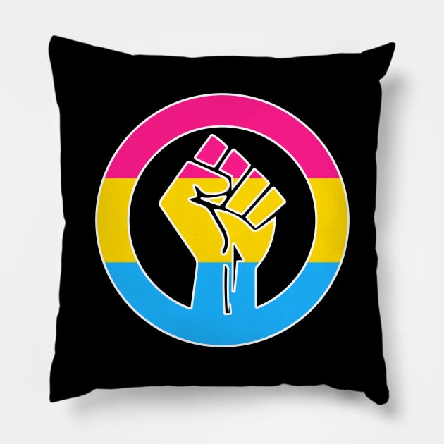 Black Lives Matter Fist Circled LGBTQ Flag Pansexual Pillow by aaallsmiles