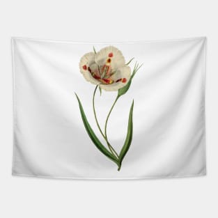 White botanical flower Tapestry