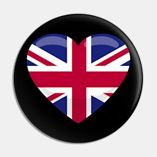 United Kingdom Flag Heart Pin