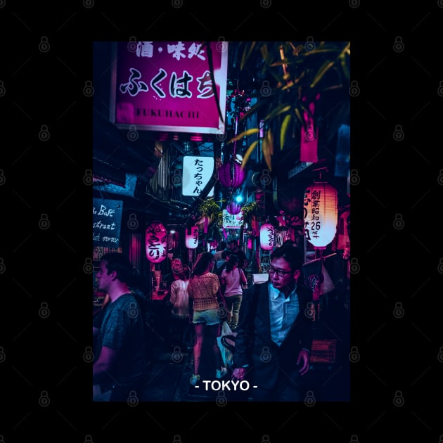 Tokyo Street Neon Synthwave by JeffDesign