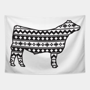 Show Steer with Southwest Pattern Tapestry