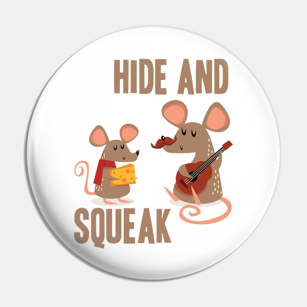 Hide Cheese Mouse Squeak Funny Guitar Pin by Mellowdellow