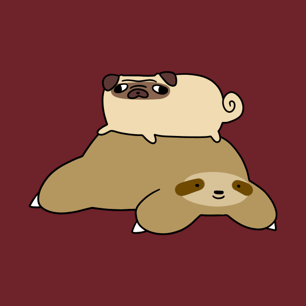 Sloth and Little Pug by saradaboru