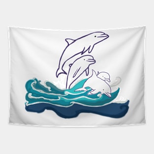 Happy Dolphins Tapestry