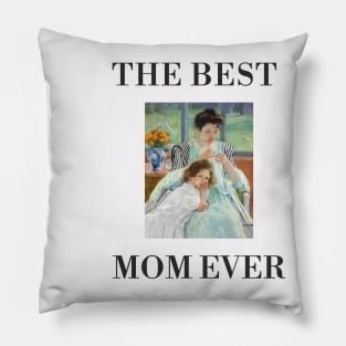 THE BEST KNITTING MOM EVER FINE ART VINTAGE STYLE CHILD AND MOTHER OLD TIMES. Pillow