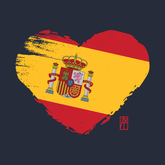 I love my country. I love Spain. I am a patriot. In my heart, there is always the flag of Spain. by ArtProjectShop