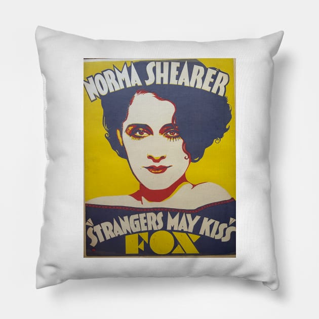 Norma Shearer Strangers May Kiss Trolley Card 1931 Pillow by MasterByMaster