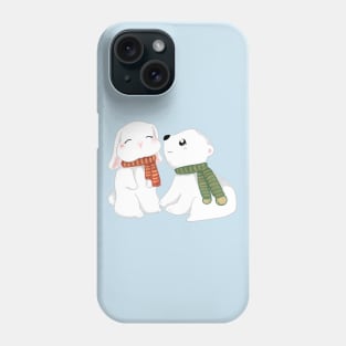 Bear Bunny Winter Couple _ Bunniesmee Christmas Edition Phone Case