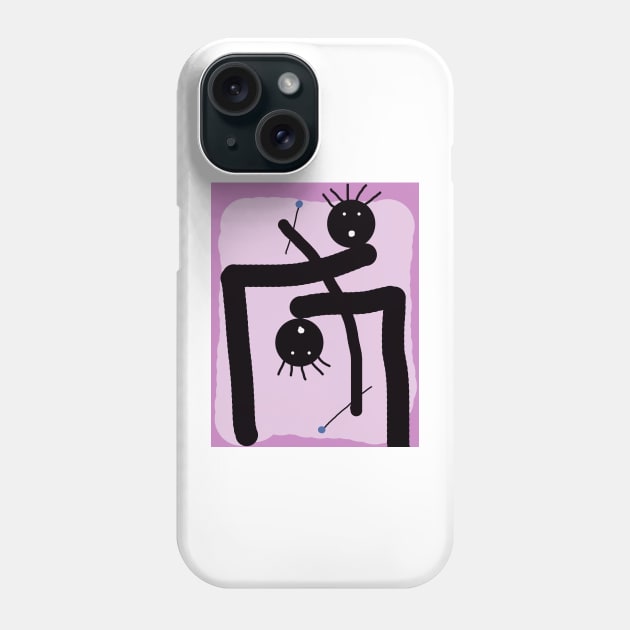 Kids Bending with Flowers Stick Figure Phone Case by Eigo Wild