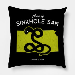 Home of Sinkhole Sam - Kansas, USA Cryptid Pillow