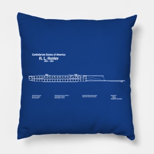 H. L. Hunley submarine. Blueprint plans - ABDpng Pillow