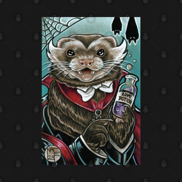 Grandpa Munster Ferret by Nat Ewert Art