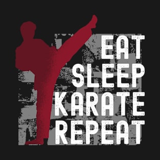 Eat Sleep Karate Repeat Mens Boys Funny Sport Karate Lover T-Shirt