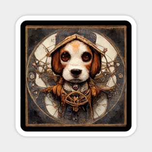 Beagle Surreal Steampunk Artwork, Dog Lover Magnet