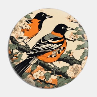 Vintage Japanese Baltimore Orioles The Orchard Oriole Bird of Baltimore Pin