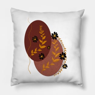 Black Bohemian flowers Pillow