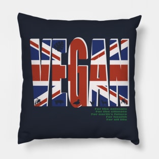 Vegan Union Jack British Flag Pillow