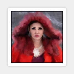 Queen in Red Coat for Screaming Firehawks Magnet