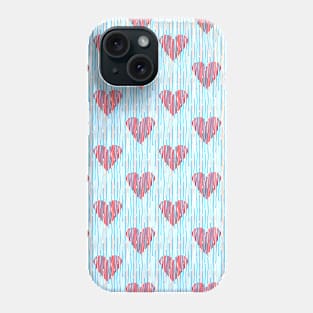 Fine drops with heart shapes Phone Case