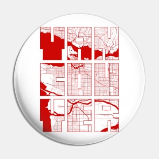 Vancouver, Canada City Map Typography - Oriental Pin