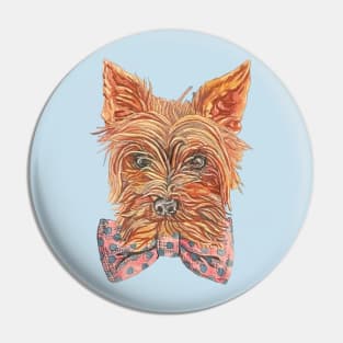 Yorkie With A Bow Tie Pin