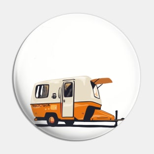 Armadillo retro travel trailer camping poster Pin