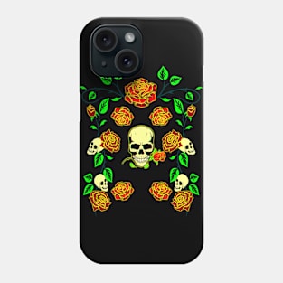 Skull N Roses Ornament 3D Phone Case