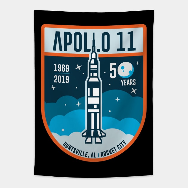 Rocket City - Apollo 11 Anniversary - Crest Tapestry by zacrizy