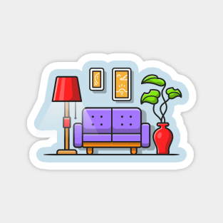 Living Room Cartoon Magnet