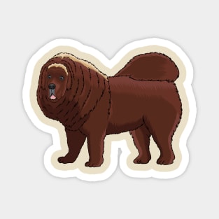 Tibetan Mastiff dog cartoon illustration Magnet