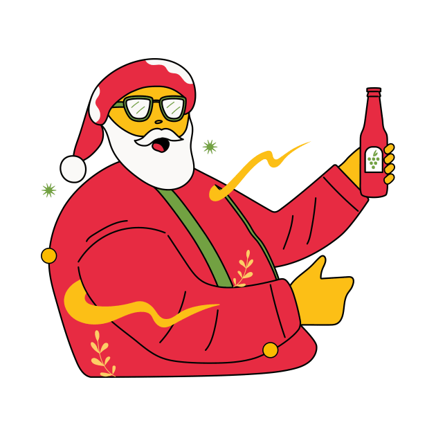 Merry Christmas Santa Claus Drinking by nyctophilia