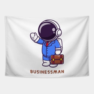 Cute astronaut businessman cartoon Tapestry