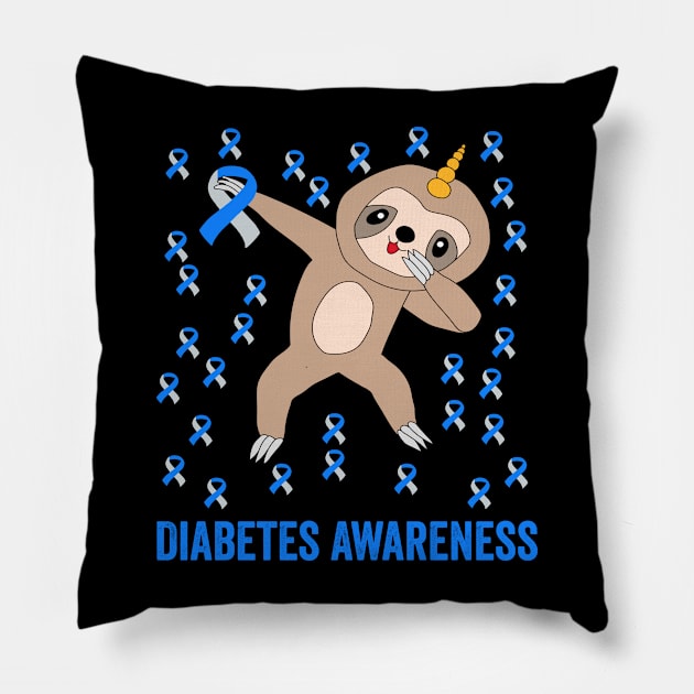 type one diabetes awareness month, t1d warrior gift Pillow by Merchpasha1