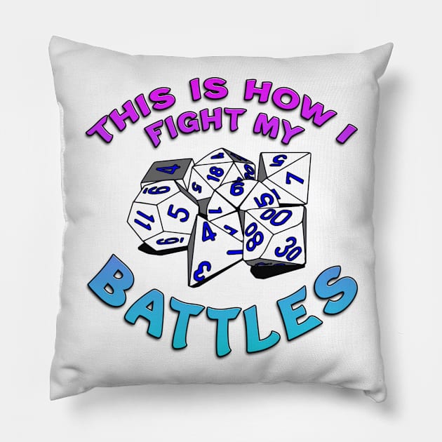 This Is How I Fight My Battles Blue Pillow by Shawnsonart