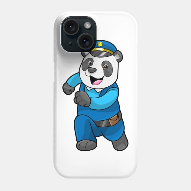 Panda as Police officer with Police hat Phone Case by Markus Schnabel