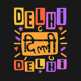 Delhi Capital of India Color Typography T-Shirt