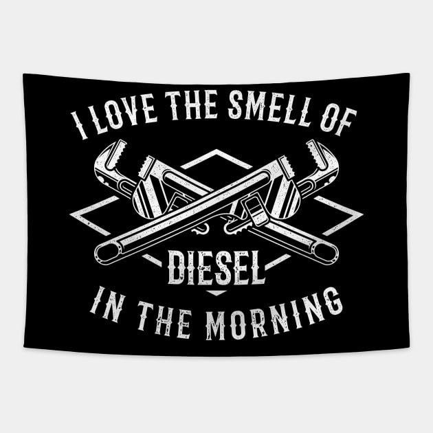 I Love The Smell Of Diesel In The Morning Tapestry by RK Design