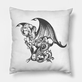 Succubus Demon Illustration Pillow