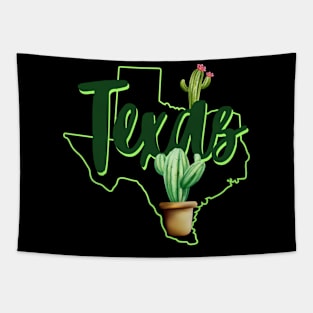 Texas State Map Pride Cactus Tapestry