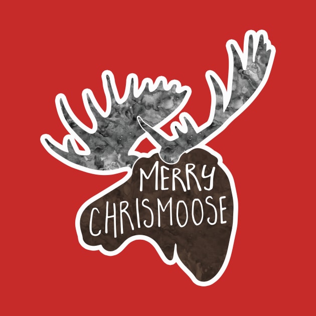 Merry Chrismoose - funny pun design by HiTechMomDotCom